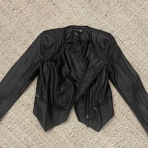 Forever 21 | Black Faux Leather Cropped Jacket